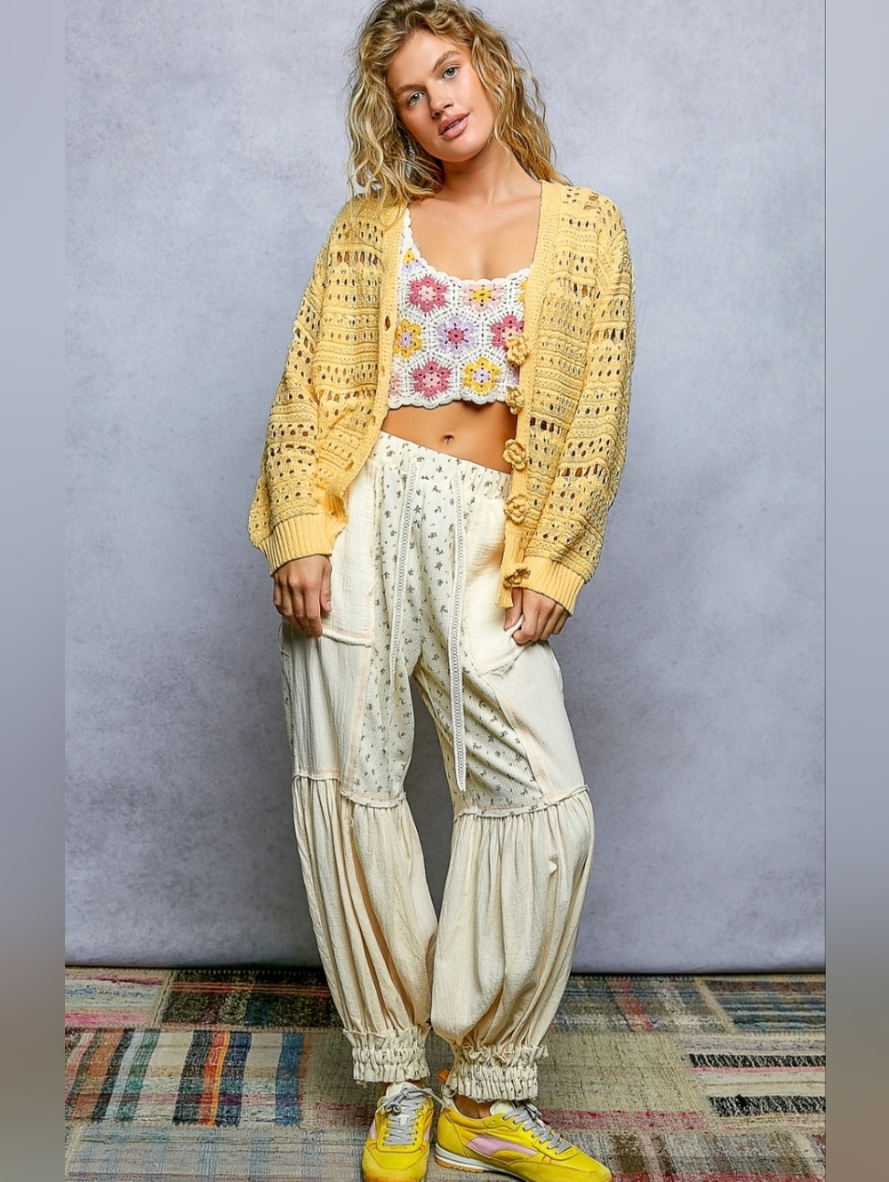 #1520 POL Golden Sun Crochet Cardigan - Picture 7 of 8